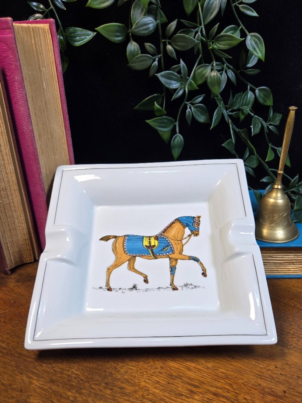 Jacques Lobjoy Limoges France Equestrian Horse Ashtray - Vintage